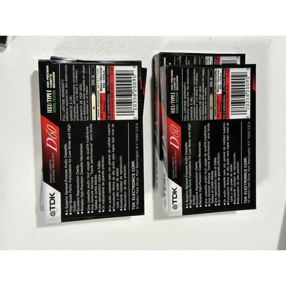 TDK D60 Blank Audio Cassette Tapes ( 9 Pack) IEC I Type I Lot Of 9 New Sealed - Picture 3 of 4